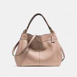 COACH Lexy Pebbled Leather Shoulder Bag - Nude Pink/Gold